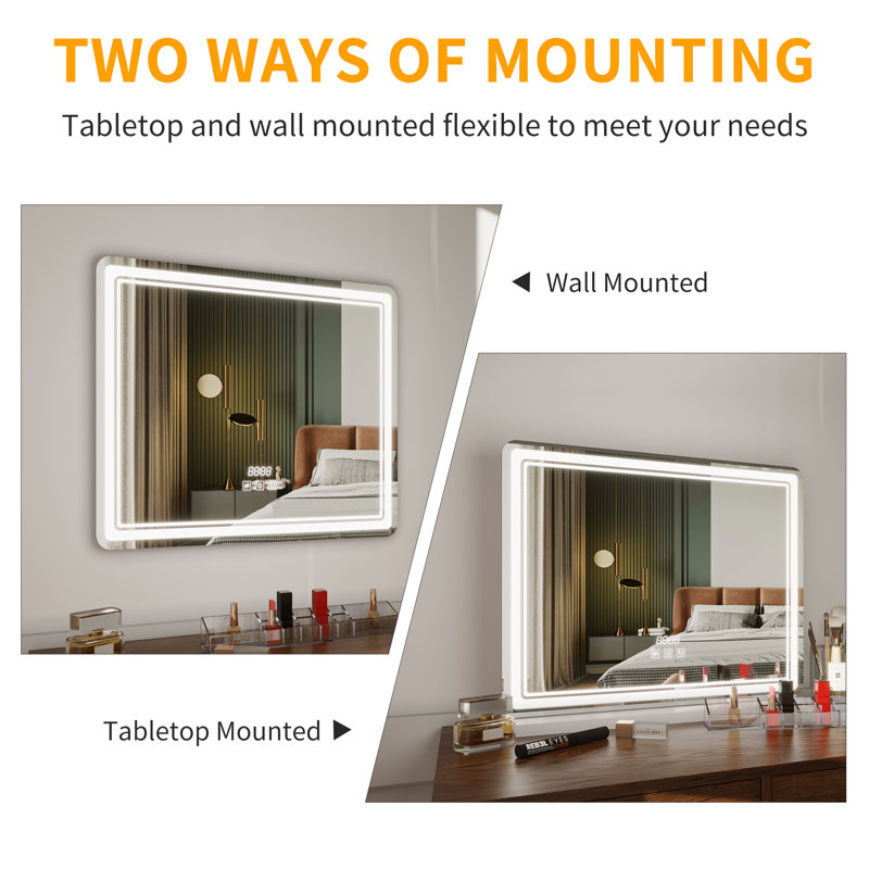 Orren Ellis Lathgertha Rectangle LED Dresser Mirror & Reviews Wayfair